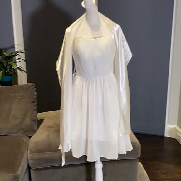 Women’s Elegant Ivory Short Prom Party Formal Dress Size S NWT **READ FLAW - Picture 8 of 11